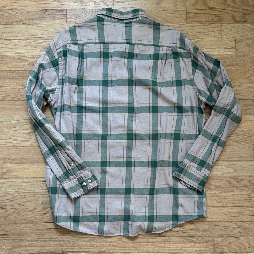 Green and Beige Plaid Men's Shirt - Picture 5 of 5